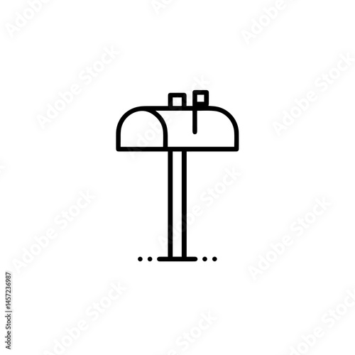 Simple mailbox icon illustration. Mailbox with flags showing new mail.  Mailbox design perfect for communication apps or websites. This mailbox graphic is ideal for social media communication projects