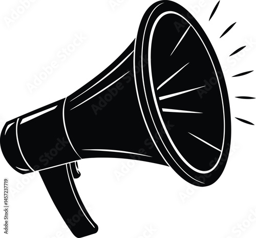  black and white illustration of a megaphone