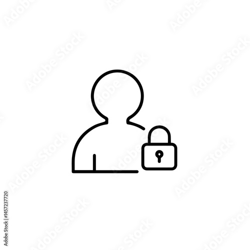 Person with Lock Representing Privacy and Security  