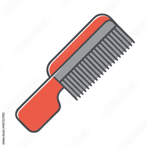 Professional Hair Stylist Comb Icon in Flat Design  