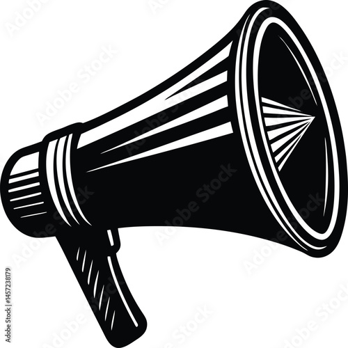  black and white illustration of a megaphone