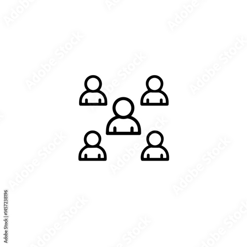 Iconic representation of social communication with group of people  