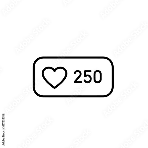 Heart symbol indicating 250 likes on social media  