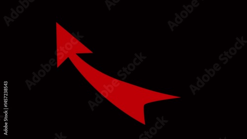 red curve rise arrow zoom in motion videos . 4k resolution