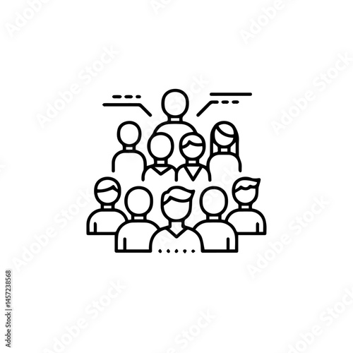 Social Interaction in a Group Discussion Illustration  