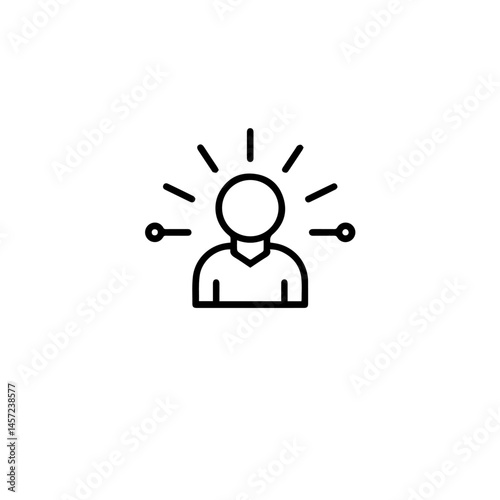 Illustration of a person radiating positivity  