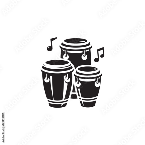 Tropical Beats: A Dynamic Collection of Conga Vector Silhouettes Celebrating the Iconic Shape, Vibrant Rhythms, and Cultural Energy of This Timeless Hand Drum Instrument.

