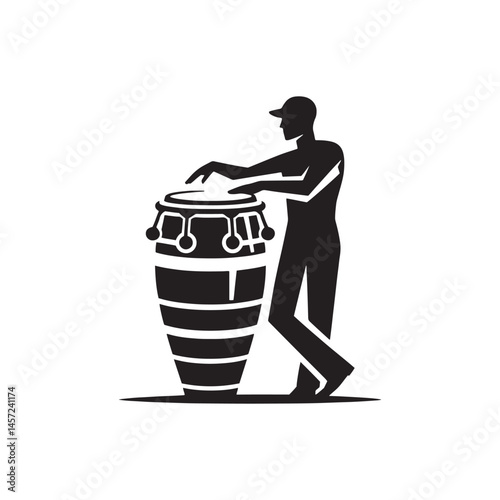 Tropical Beats: A Dynamic Collection of Conga Vector Silhouettes Celebrating the Iconic Shape, Vibrant Rhythms, and Cultural Energy of This Timeless Hand Drum Instrument.

