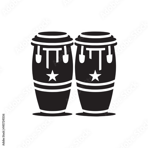 Tropical Beats: A Dynamic Collection of Conga Vector Silhouettes Celebrating the Iconic Shape, Vibrant Rhythms, and Cultural Energy of This Timeless Hand Drum Instrument.

