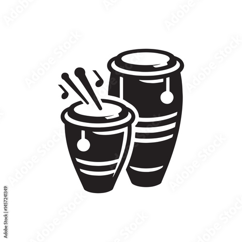 Tropical Beats: A Dynamic Collection of Conga Vector Silhouettes Celebrating the Iconic Shape, Vibrant Rhythms, and Cultural Energy of This Timeless Hand Drum Instrument.

