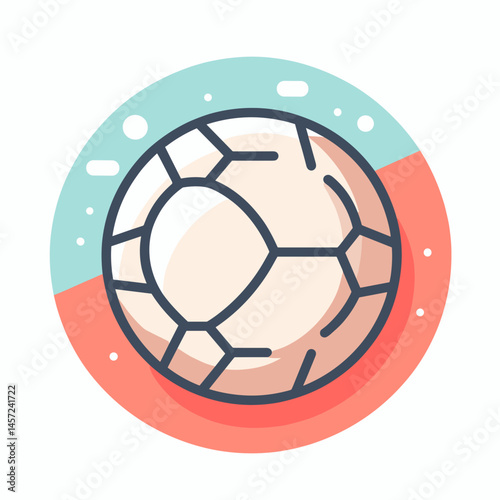 Soccer Ball Icon  illustrating sport education concepts. Flat minimalistic vector icon, modern pastel color palette