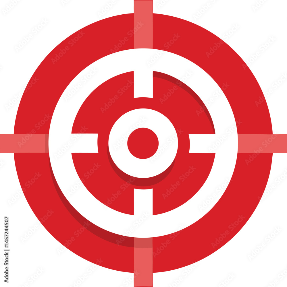  red target symbol with concentric rings