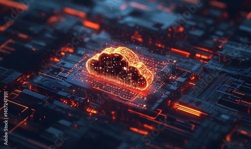 A cloud migration project, with IT professionals moving data to cloud platforms, emphasizing the role of cloud computing and SaaS in modernizing IT infrastructure. Generative Ai