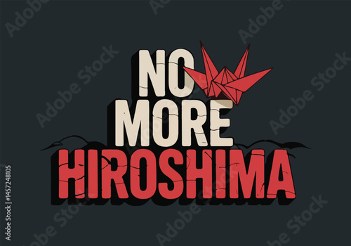 Solid color Hiroshima Day remembrance vector set including broken clocks, peace doves, candle tributes, and origami crane art promoting peace and nuclear disarmament in minimal flat design.
