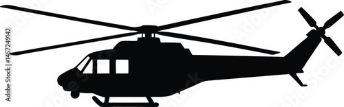 black and white illustration of a helicopter
