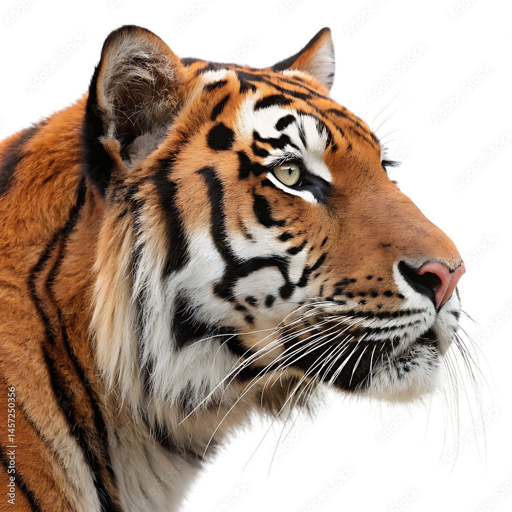 Fototapeta premium portrait of a bengal tiger isolated on transparent background