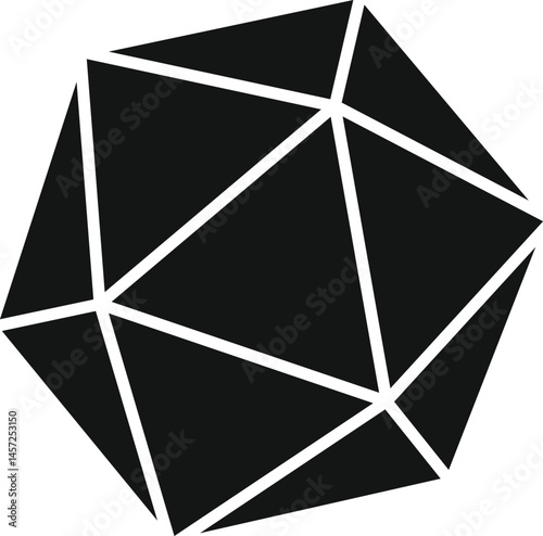 Polyhedral Dice Set Silhouette, 20 sided dice Silhouette D20 Dice Isometric SVG, Dnd dice Svg, D4, D6, D8, D10, D12, D20,