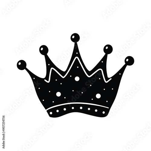 small cute princess crown doodle vector art silhouette
