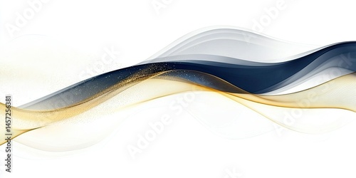 White and navy blue background with a golden line