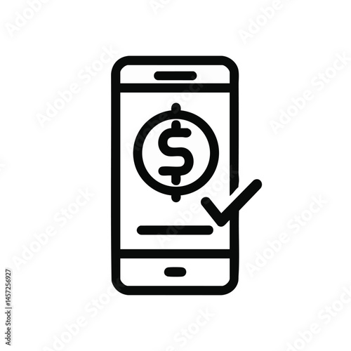 Wallpaper Mural Mobile device displays money exchange success Torontodigital.ca
