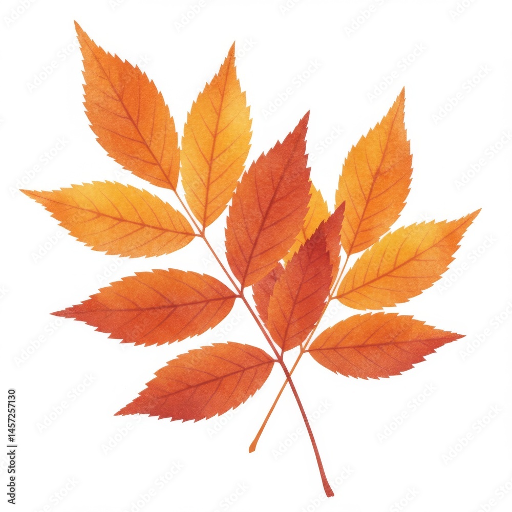 Autumn Leaves Branch in Orange Red and Yellow Hues Autumn Leaves Branch in Orange Red and Yellow Hues