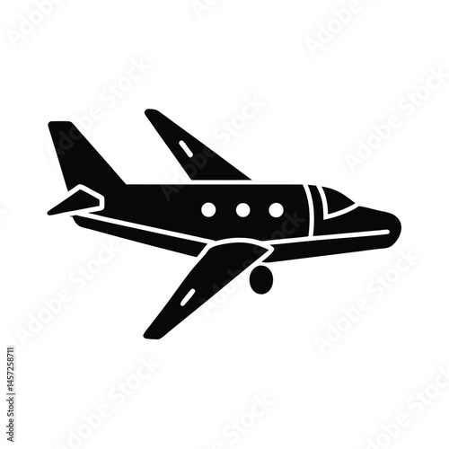small private plane icon vector art silhouette 