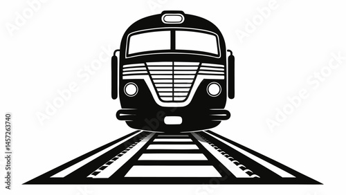 Modern High-Speed Train Icon Silhouette Vector for Transport and Travel Design