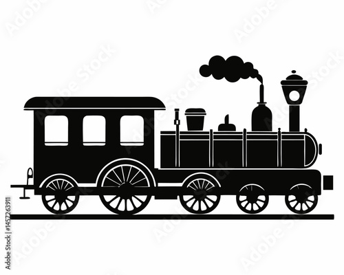 Modern High-Speed Train Icon Silhouette Vector for Transport and Travel Design