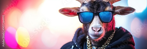 goat dressed like hip-hop rapper 