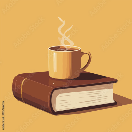 National Book Lovers Day Vector Illustration - Solid Color Design Featuring Book Stacks, Reading Glasses, Bookmarks, and Cozy Reading Atmosphere for Book Enthusiasts