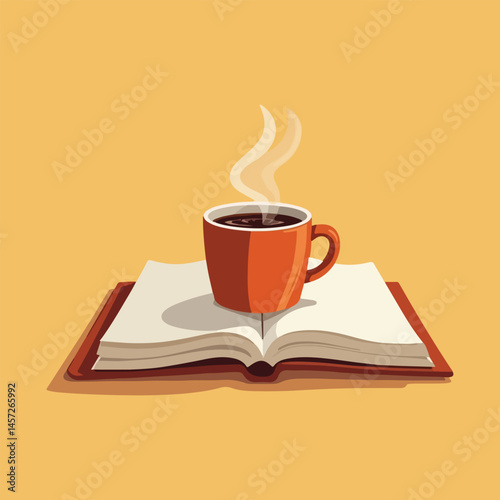 National Book Lovers Day Vector Illustration - Solid Color Design Featuring Book Stacks, Reading Glasses, Bookmarks, and Cozy Reading Atmosphere for Book Enthusiasts