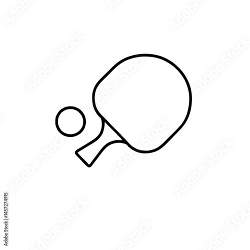 Table Tennis Paddle and Ball Icon