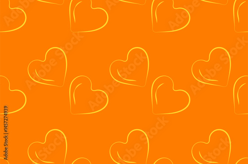 Seamless heart-shaped cookie pattern. Linear style. Vector illustration for design projects