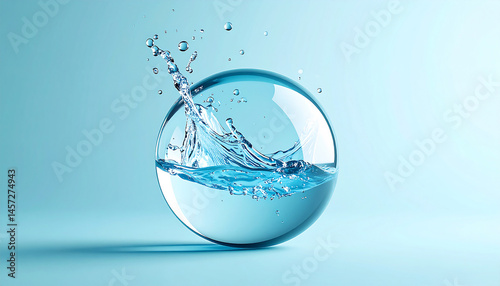 Wallpaper Mural Water Splash Encapsulated in Transparent Glass Sphere, Minimal Eco Concept Torontodigital.ca