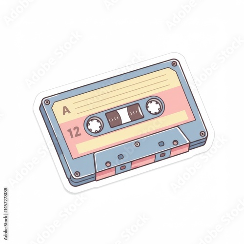 Pastel Pixel Art Cassette Tape Illustration