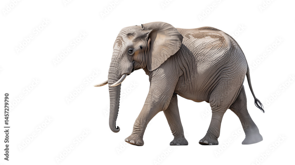 Fototapeta premium Elephant isolated on transparent background