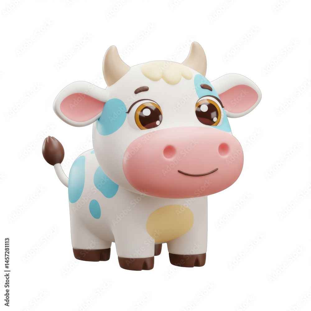Adorable Cartoon Calf 3D Rendering Adorable Cartoon Calf 3D Rendering