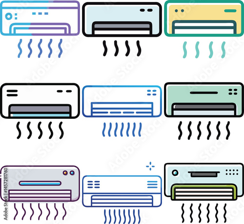 Air conditioner icon vector illustration isolated on white background.