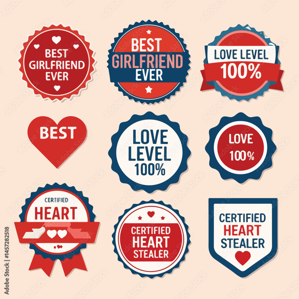 Romantic Vector Set for National Girlfriend Day with Couples, Cute Love Icons, Typographic Art, and Kawaii Characters – Solid Color Flat Design for Cards, Posters, T-Shirts & Stickers Romantic Vector Set for National Girlfriend Day with Couples, Cute Love Icons, Typographic Art, and Kawaii Characters – Solid Color Flat Design for Cards, Posters, T-Shirts & Stickers