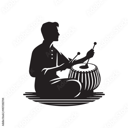 Rhythmic Harmony: A Captivating Collection of Tabla Vector Silhouettes Showcasing the Unique Shape, Vibrant Sound, and Cultural Significance of This Iconic Indian Percussion Instrument.
