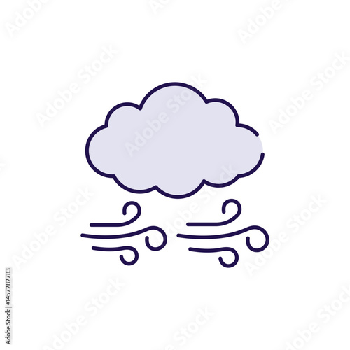 Windy icon design with white background stock illustration