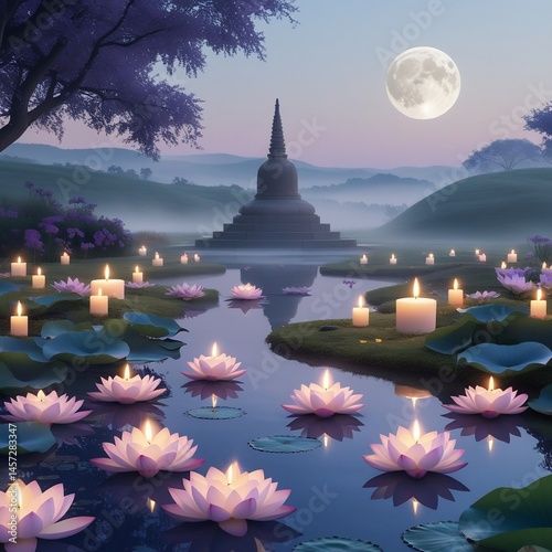 Awakening Light: Vesak Serenity in Nature