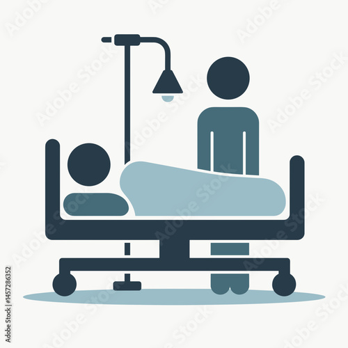 patient in hospital bed icon 