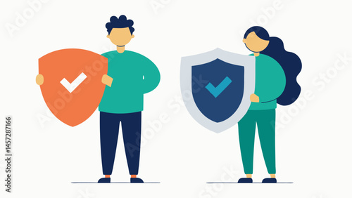 Confidence Shields Two people holding shields one with a massive shield labeled Im an Expert overly confident and boasting while the other shield reads Humbly Seeking Knowledge