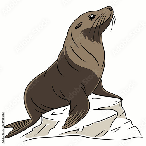 Sea lion posing on a rock