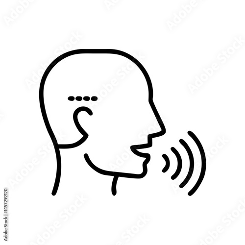 Voice recognition symbol with speaking person illustration  
