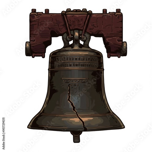 Cracked Liberty Bell Illustration