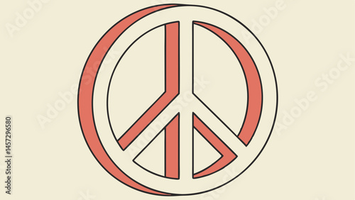 Peace symbol graphic design in soft colors  