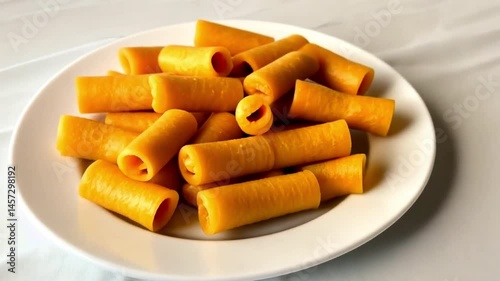 Crispy Indian Snack Karasev Served on White Plate, Savory Crunchy Snacks