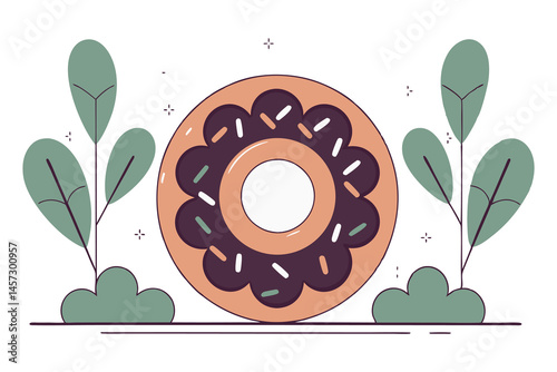 PrCircular flower with a central hole and evenly spaced round petals like sprinkles
